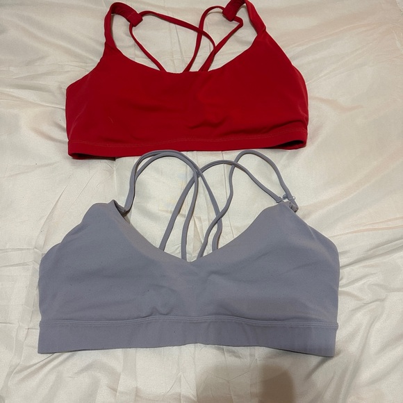 CRZ YOGA Other - Women's Red and Gray Strappy Sports Bra Set